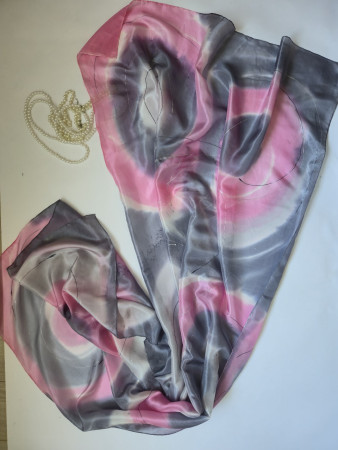 hodvábny šál TANEČNICA  - veľký 180x90cm, 100%hodváb kvality ponge6, cena 65,-€